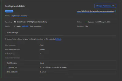 Cloudflare Deployment Settings